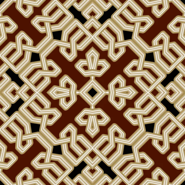 Keltische Arabesken Ethnischen Stammesstil Komplexe Nahtlose Muster Ornamentaler Vektor Roter — Stockvektor