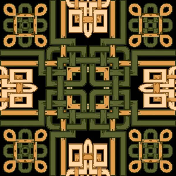 Celtic Model Fără Sudură Colorat Noduri Celtice Ornamentale Fundal Vectorial — Vector de stoc