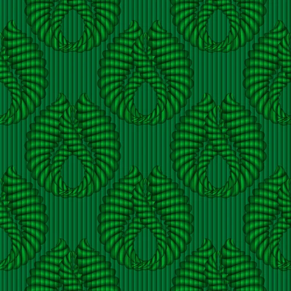 Зеленые Крученые Веревки Текстурированные Бесшовный Узор Полосатый Декоративный Векторный Фон — стоковый вектор