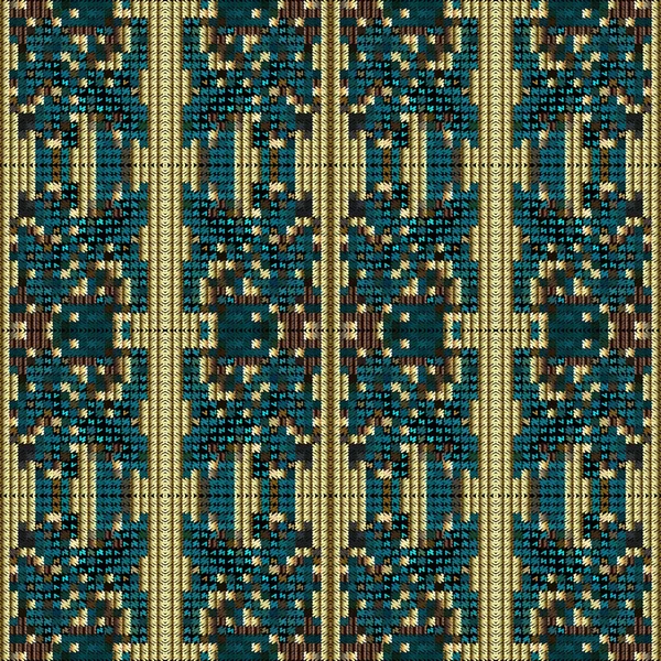 Halftone Zig Zag Textured Tapestry Borders Seamless Pattern Half Tone — Stock Vector