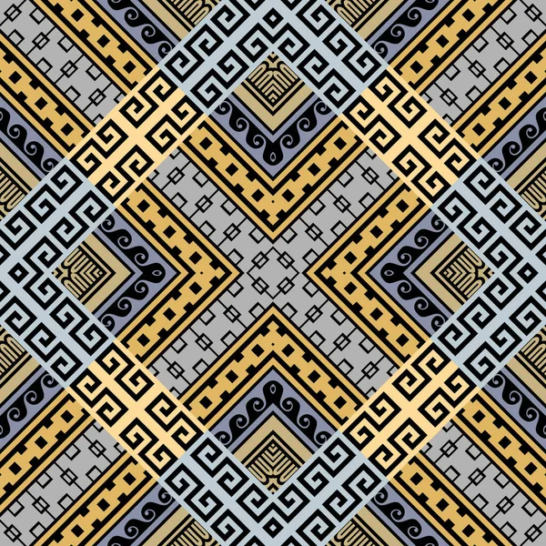 우아한 그리스 기하학적 원활한 패턴입니다 롬버스 다채로운 그리스어 배경입니다 스타일의 — 스톡 벡터