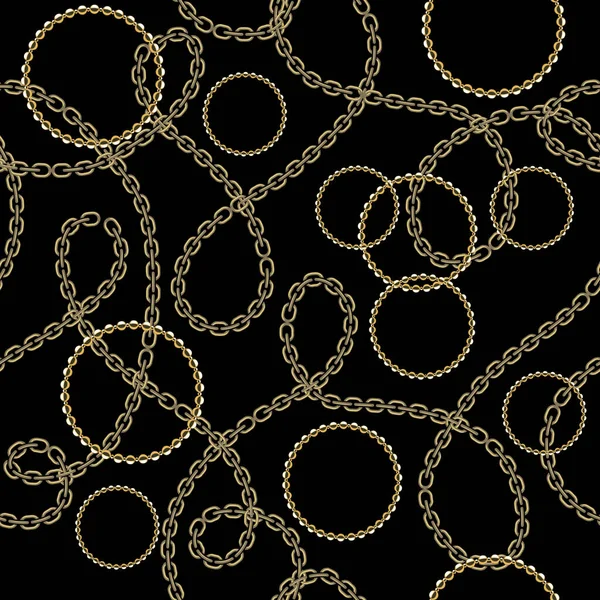Αλυσίδες Και Δαχτυλίδια Χωρίς Ραφή Μοτίβο Doodle Χέρι Που Γραμμή — Διανυσματικό Αρχείο