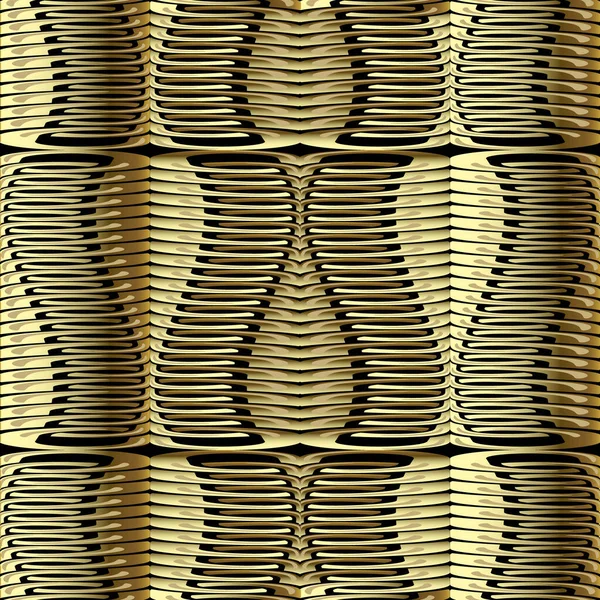 Gold Relief Nahtloses Muster Oberfläche Goldene Ornamentale Abstrakte Vektorhintergrund Deco — Stockvektor