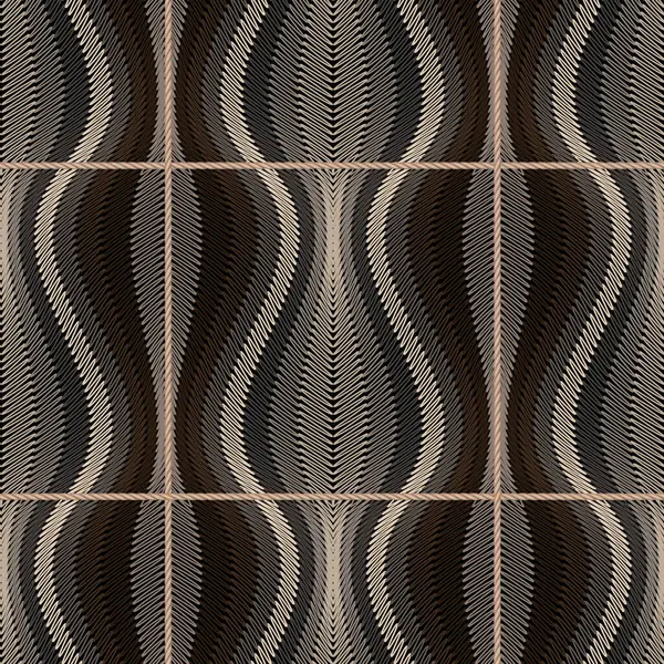 Lignes Zigzag Écoutilles Vagues Texturées Cordes Motif Sans Couture Moderne — Image vectorielle