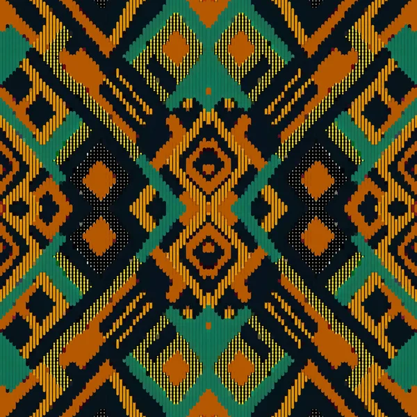 Modèle Sans Couture Texturé Ethnique Tribal Coloré Fond Vectoriel Géométrique — Image vectorielle