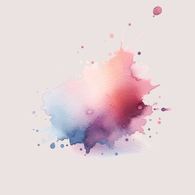 El çizimi mavi ve pembe suluboya sıçrama lekesi fırça darbeleri deseni. Modern renkli sanatsal grungy akvaryum noktası. Moda izole tasarım. Element. Vektör suluboya çizimi. 