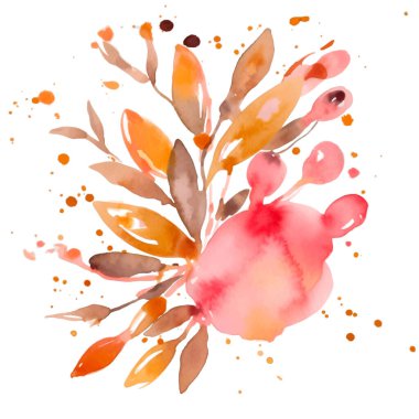 Suluboya, soyut karalama dalları, lekeli lekeli izler bırakıyor. Kirli suluboya vektör geçmişi. El yapımı boya yaprakları. Modern sanat süsü. Grunge akvaryum dokusu.