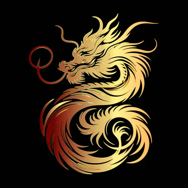 Luxuriöse Chinesische Traditionelle Ornamentale Glänzende Goldene Drachenmuster Frohes Chinesisches Neujahr Vektorgrafiken