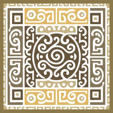 Yunan tarzı kare çerçeveli ve antik Yunan anahtarlı Çin geleneksel, kusursuz deseni. Vektör süsleme etnik geçmişi. Beyaz arkaplanda izole edilmiş altın süsler.