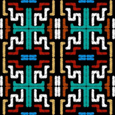 Renkli karalamalar ve yumurtadan çıkmış çizgi şekilleri geometrik, etnik, pürüzsüz desenler. Dekoratif karalama çizgileri vektör arkaplanı. Yunan anahtarcı stili grunge labirent süsleri yumurtadan çıkardı.