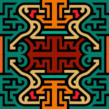 Süslü, güzel, geleneksel, geleneksel, parlak, pürüzsüz bir kabile tarzı var. Vektör modern renkli arka plan. Folklorik tekrar moda dekoratif süsler. Sonsuz süsleme dokusu. Soyut desen.