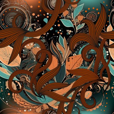 Güzel suluboya rengarenk renksiz desenler çizgili karalamalı çizgiler soyut çiçek, yapraklar, kıvrımlar, girdaplar. Modern vektör desenli arkaplan çizimi. 