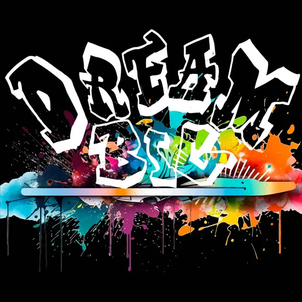 Traum Große Motivation Slogan Satz Auf Graffiti Stil Malerei Handgezeichneten — Stockvektor