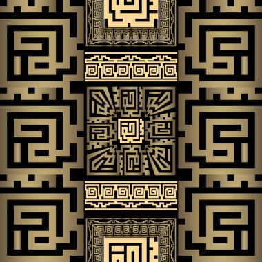 Lüks 3D altın, geleneksel Çin tarzı labirentlerle sınırsız. Siyah arkaplanda çok güzel etnik altın sınır süsleri var. Sonsuz yüzey parlayan dokuyu taşıyıcı.