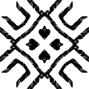 Siyah ve beyaz grunge karalama çizgileri. Çiçeksel soyut, dikişsiz vektör deseni. Sıkıcı kaba süslemelerle monokratların modern arka planı. Sonsuz doku.