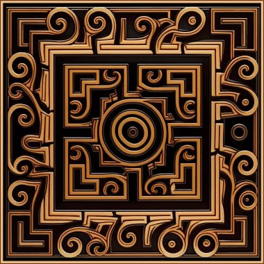 Yunan anahtarcı Art Deco desenli altın çizgiler, girdaplar ve kare çerçeveli. Vektör süslemeli Yunan tarzı dekoratif arka plan. Moda, güzel bir süs. Modern soyut desenli tasarım. 