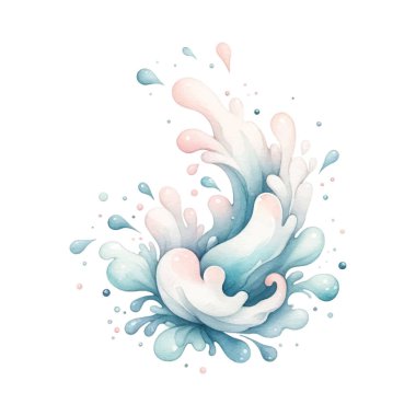 Suluboya damlası lekesi sıçrama lekesi fırça darbesi, beyaz arka planda. Modern pastel akvaryum lekesi. İzole edilmiş moda el yapımı tasarım. Element. Vektör suluboya çizimi