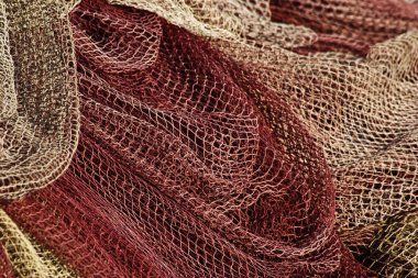 Limanda çeşitli balık ağlarının kiremit ve kiremit renkleriyle harmanlanmış halleri