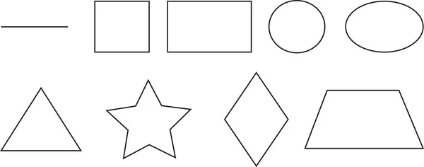 Grundlegende Geometrische Figuren Mathematik Malen Sie Geometrische Formen Verschiedenen Farben — Stockvektor