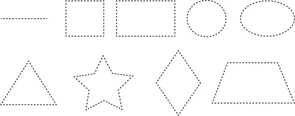 Коло Розфарбуйте Основні Геометричні Фігури Основні Геометричні Фігури Математика Малювати — стоковий вектор