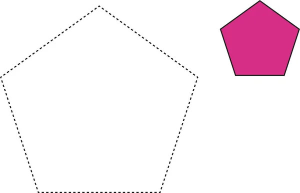 Das Fünfeck Mit Dem Farbmuster Verbinden Und Bemalen Fünfeck Der — Stockvektor