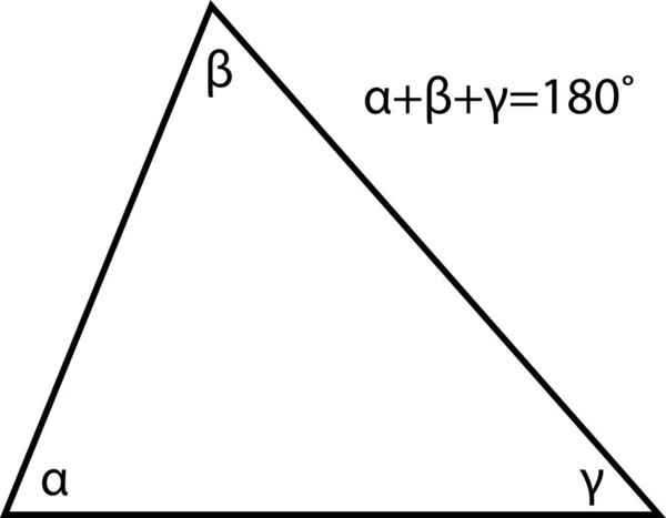 Suma Los Ángulos Del Triángulo Aprender Geometría — Archivo Imágenes Vectoriales