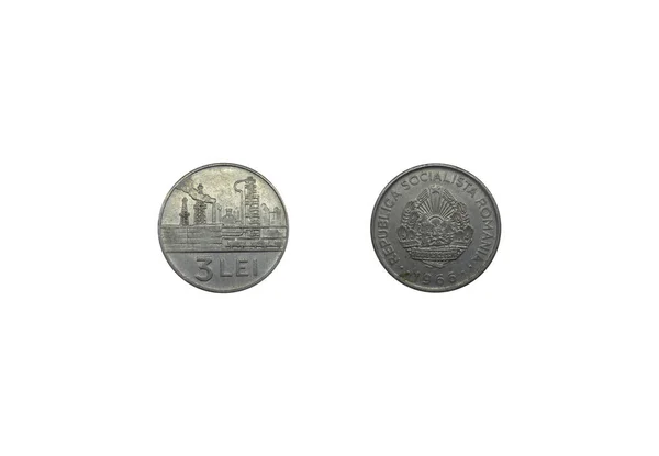 Roumanie Lei 1966 Pièces Monnaie Roumanie Lei 1966 Averse Reverse — Photo