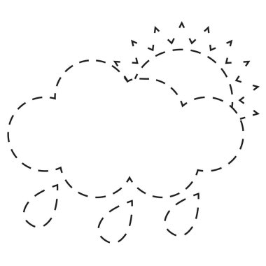 Yağmurlu ve güneşli bulutlar. Daire çiz ve boya. Çocukları boyamak.