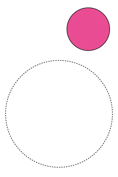 将圆点连接起来 画一个简单的数学数字圆圆粉 画几何图形 我们教几何图形 转圈彩色图形几何形状圆环的着色 — 图库矢量图片