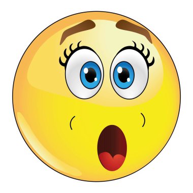 Emoji sarı. Ne oldu? Smiley 'den illüstrasyon. Olanlarla ilgili duygular. Emoji korku dolu.