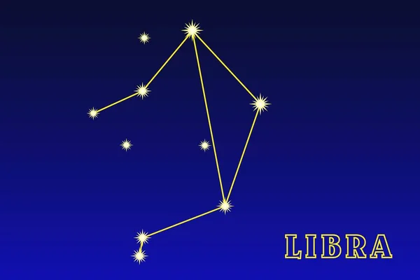 Constellation Libra Illustration Constellation Libra Zodiac Constellation Lying Virgo Scorpio — Stock Vector
