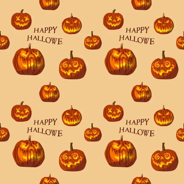 Feliz Halloween Cabezas Calabaza Terribles Con Diferentes Caras Ojos Ardientes —  Fotos de Stock