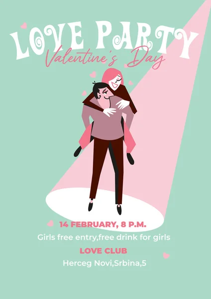 Retro tarzı. Bir erkekle kadın arasındaki ilişkiler, Sevgililer Günü için bir partiye davet..