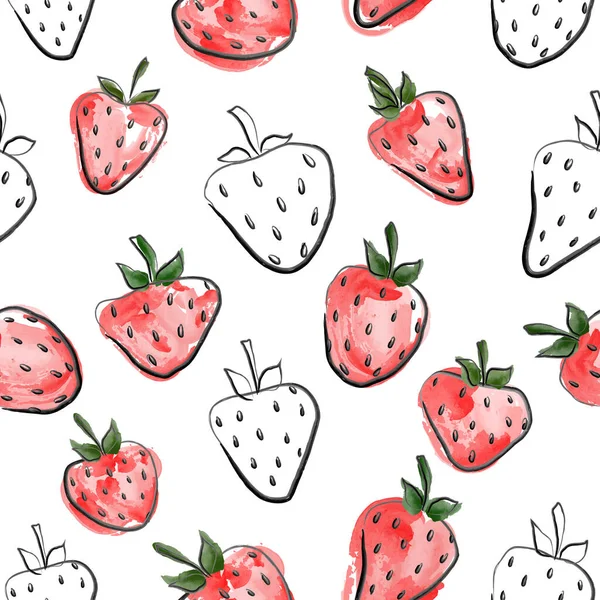 Çilek desenleri, kırmızı çilekler, çilek arkaplanı, vektör illüstrasyonu.