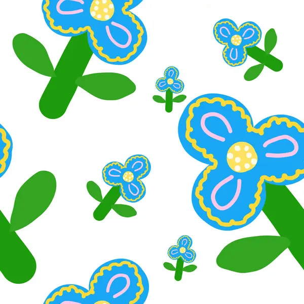 Şablon olarak fantastik çiçekler, vektör çizimi.