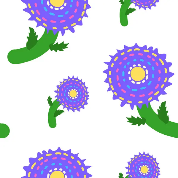 Şablon olarak fantastik çiçekler, vektör çizimi.