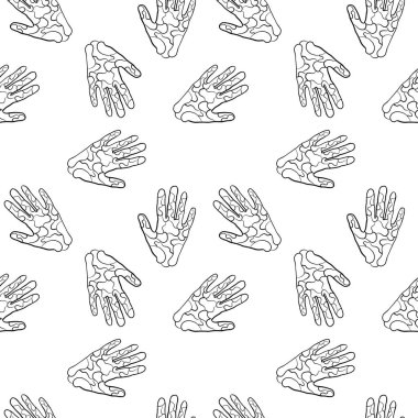 Bir çiçeğe ya da bitkiye benzeyen siyah noktaların simetrik dizilişini içeren tek renkli bir desen, beyaz arkaplanda dairesel bir tasarım yaratıyor.