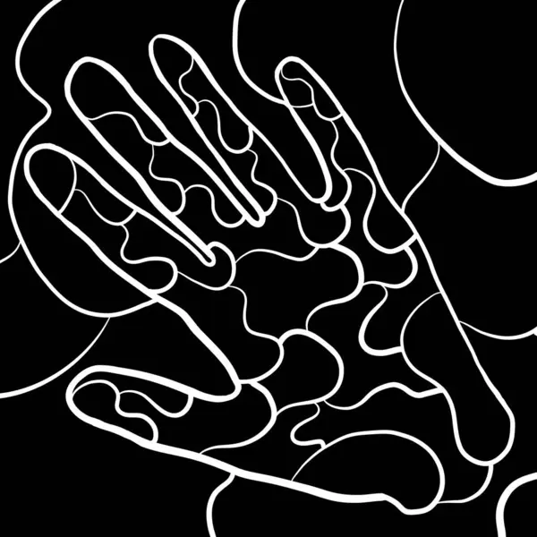 İki elin birbirini siyah ve beyaz bir dizaynla tutmasının bir göstergesi. Organizmalar arasında güzel bir bağlantı jesti sergiliyor.