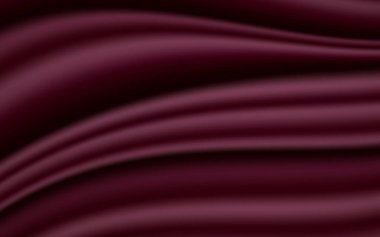 Burgonya tonları ve kıvrımlı 3 boyutlu zarif ipekler vektör illüstrasyonunu hayata geçiriyor