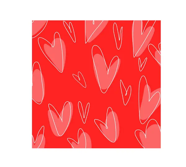Bu canlı tasarım, çarpıcı bir kırmızı zemine karşı çeşitli boyutlarda neşeli kalpler sergiliyor.