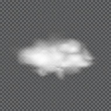 Gerçekçi bulutlar ve duman, sis. Vektör illüstrasyonu.