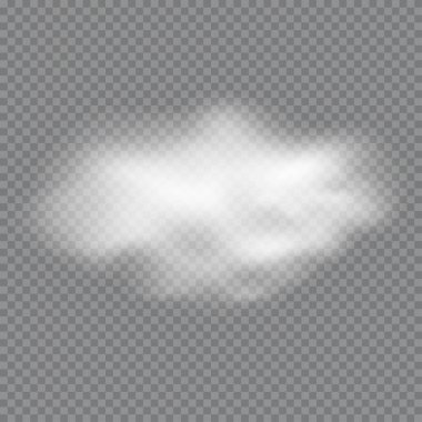 Gerçekçi bulutlar ve duman, sis. Vektör illüstrasyonu.