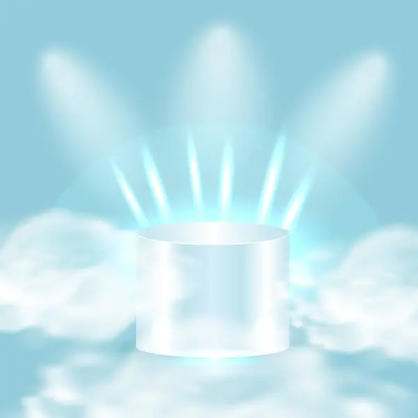 Işıklı, gölgeli ve dumanlı gerçekçi podyumlar..