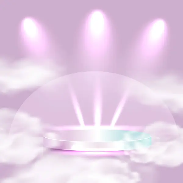 Işıklı, gölgeli ve dumanlı gerçekçi podyumlar..