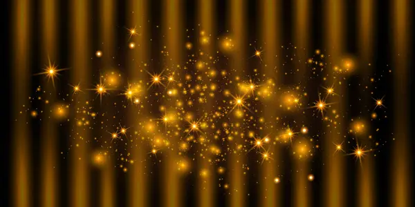 Altın parıltılar ve parlak yıldız patlamaları yumuşak dikey ışık huzmeleriyle karanlık bir zemin üzerinde. Bu soyut şenlik ortamı lüks ve kutlayıcı bir ortam yaratıyor. Ödül törenleri, bayram etkinlikleri veya büyülü tasarımlar için mükemmel.