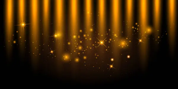 Altın parıltılar ve parlak yıldız patlamaları yumuşak dikey ışık huzmeleriyle karanlık bir zemin üzerinde. Bu soyut şenlik ortamı lüks ve kutlayıcı bir ortam yaratıyor. Ödül törenleri, bayram etkinlikleri veya büyülü tasarımlar için mükemmel.