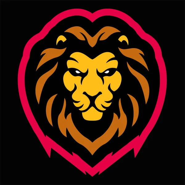 Mascotte Tête Lion Logo Illustration Vectorielle Oeuvre — Image vectorielle