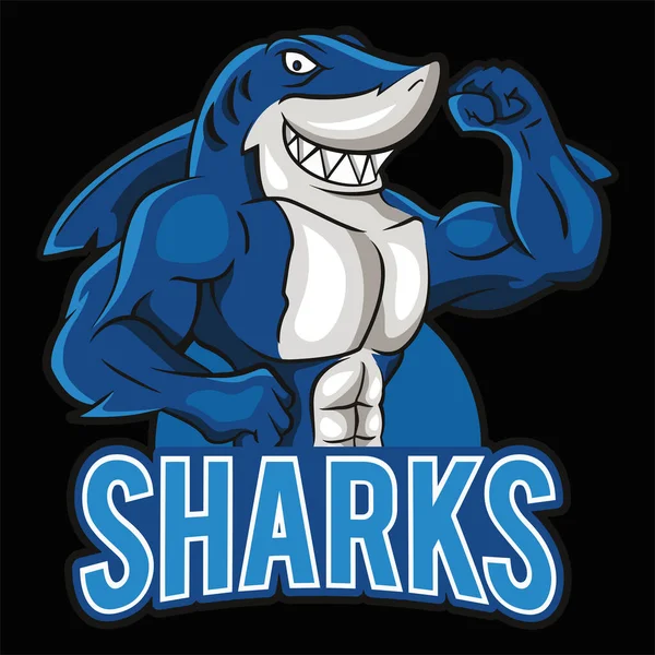 Illustration Logo Vectoriel Des Requins Puissants Création — Image vectorielle