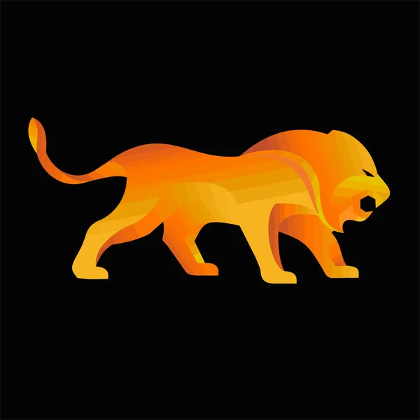 Abstrait Lion Logo Design Illustration Vectorielle Oeuvre — Image vectorielle