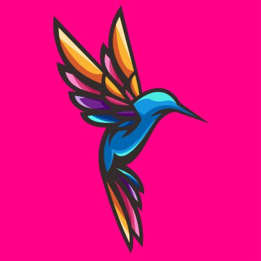 Colibri Renkli Logo Vektörü illüstrasyonu 